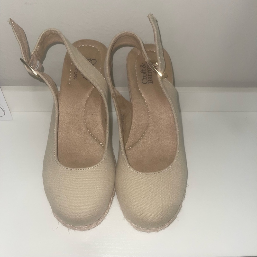 Croft & Barrow Women's Cream Wedge Sandals